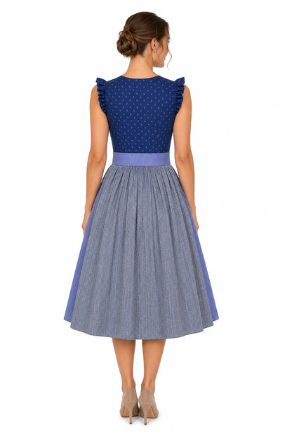 Berwin linen dirndl Sonja navy blue back view