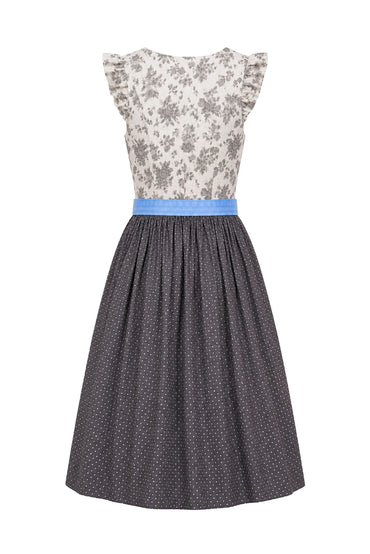 Berwin dirndl Karin silver-grey floral skirt