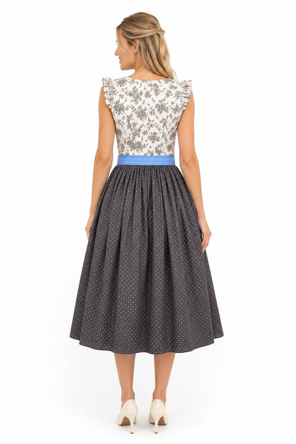 Berwin dirndl Karin silver-grey back view