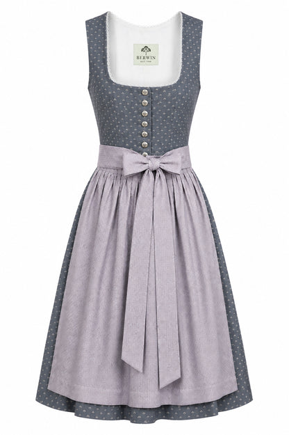 Berwin Long Dirndl 75cm Gisela anthracite — front