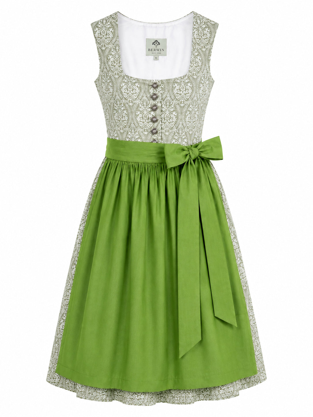 Berwin Long Dirndl 75cm Selma sage green — front