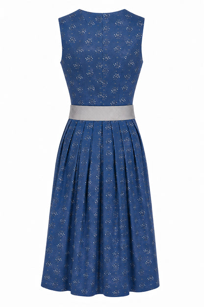 Berwin Long Dirndl 75cm Paula navy blue — back