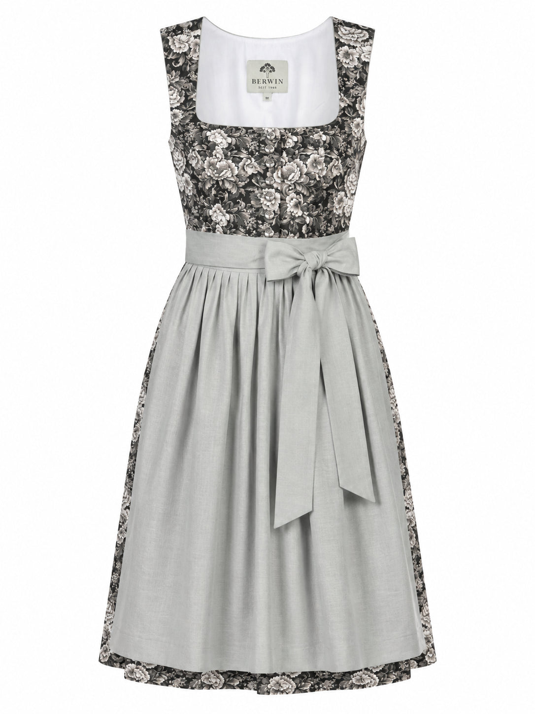 Berwin Long Dirndl 75cm Jutta olive green — front