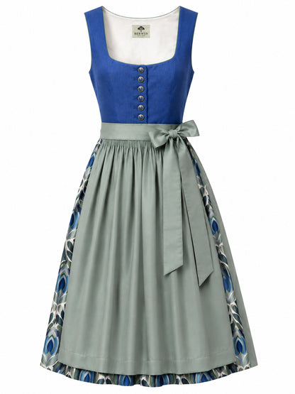 Berwin Maxi Dirndl 80cm Hedda blue — front