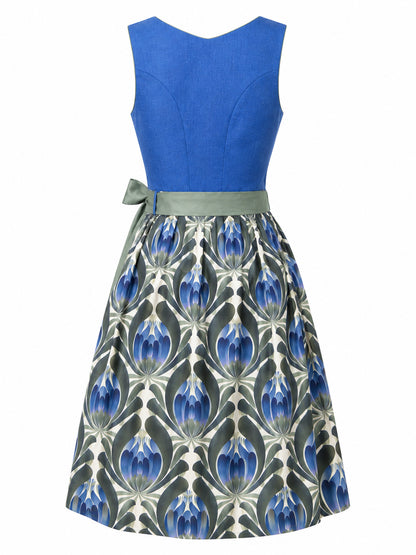 Berwin Maxi Dirndl 80cm Hedda blue — back