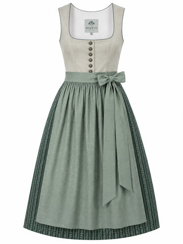 Berwin Maxi Dirndl 80cm Carola sage green — front