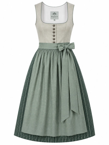 Berwin Maxi Dirndl 80cm Carola sage green — front