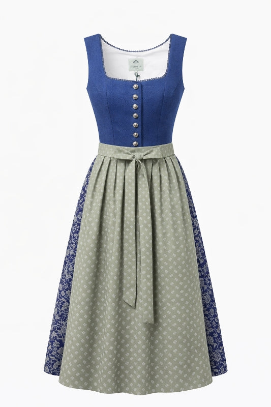 Berwin Long Dirndl 2pcs. 75cm 'Maren' navy