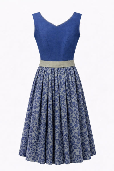 Berwin Long Dirndl 2pcs. 75cm 'Maren' navy