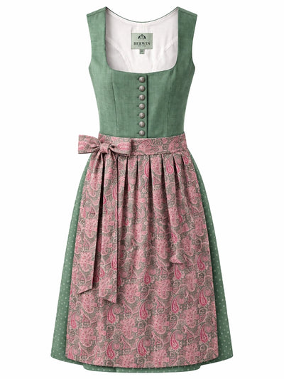 Berwin Long Dirndl 2pcs. 75cm 'Greta' sage