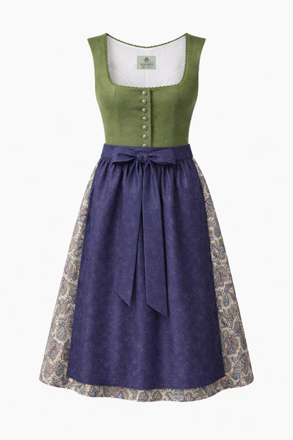 Berwin Long Dirndl 2pcs. 75cm 'Astrid' olive