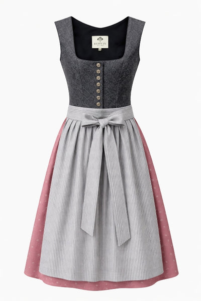 Berwin Long Dirndl 2pcs. 75cm 'Marlene' anthracite