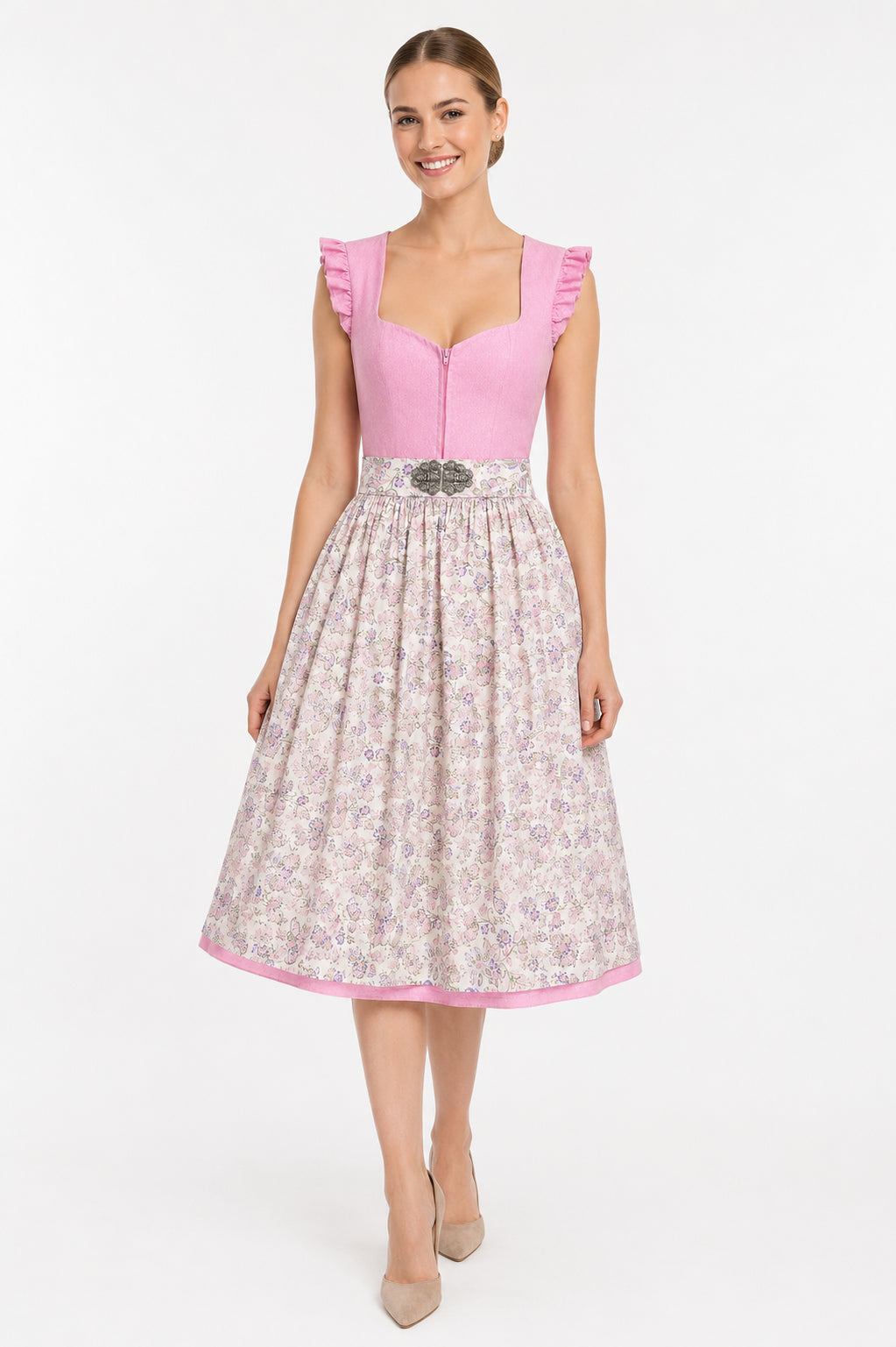 Berwin dirndl Inge pink on model