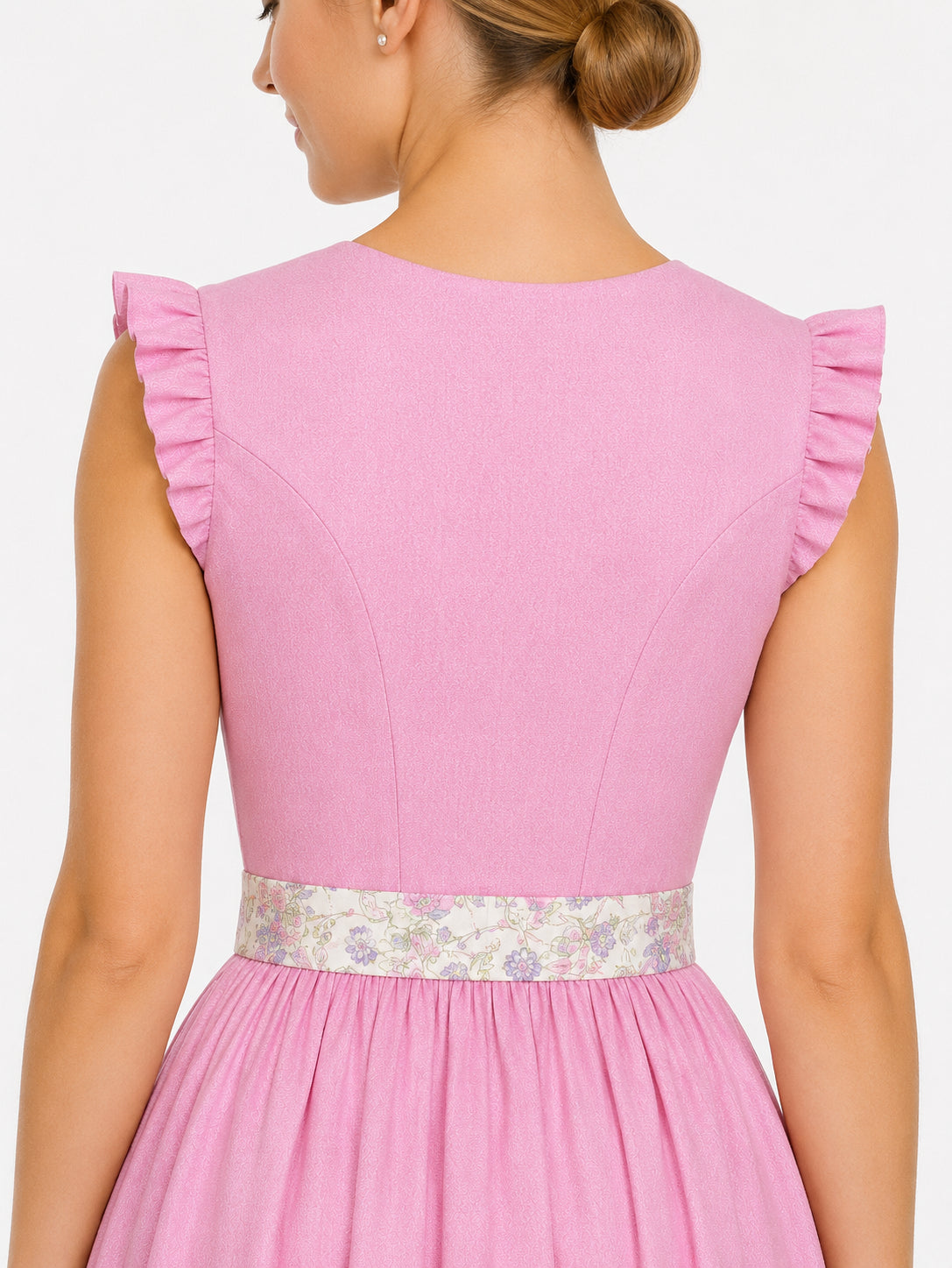 Berwin dirndl Inge pink ruffled sleeve detail