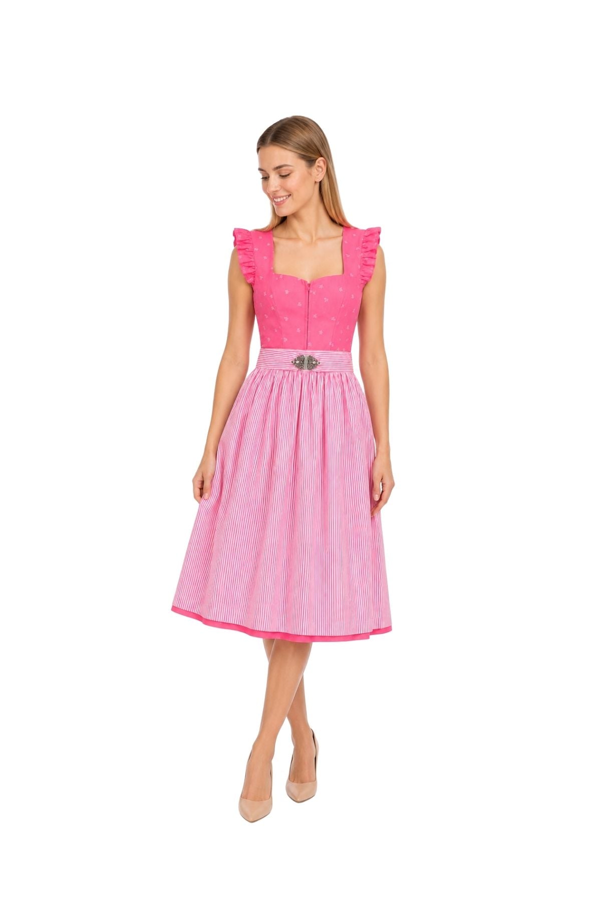 Berwin dirndl Romy pink on model