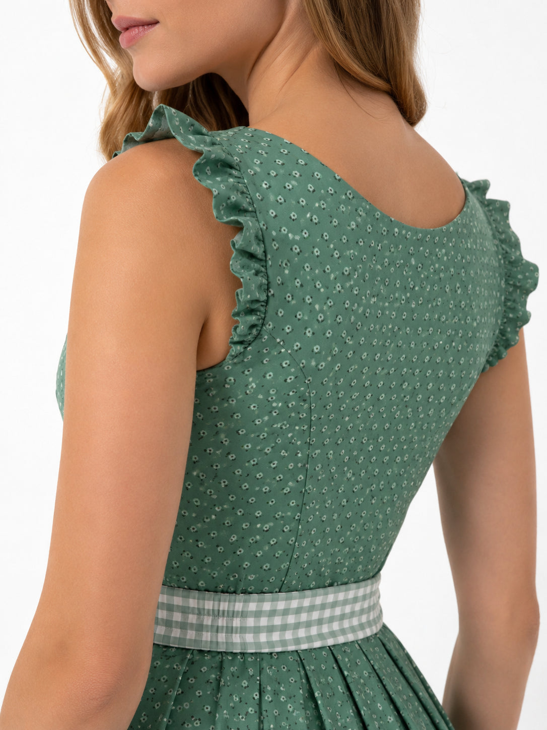 Berwin dirndl Ida sage green sleeve detail