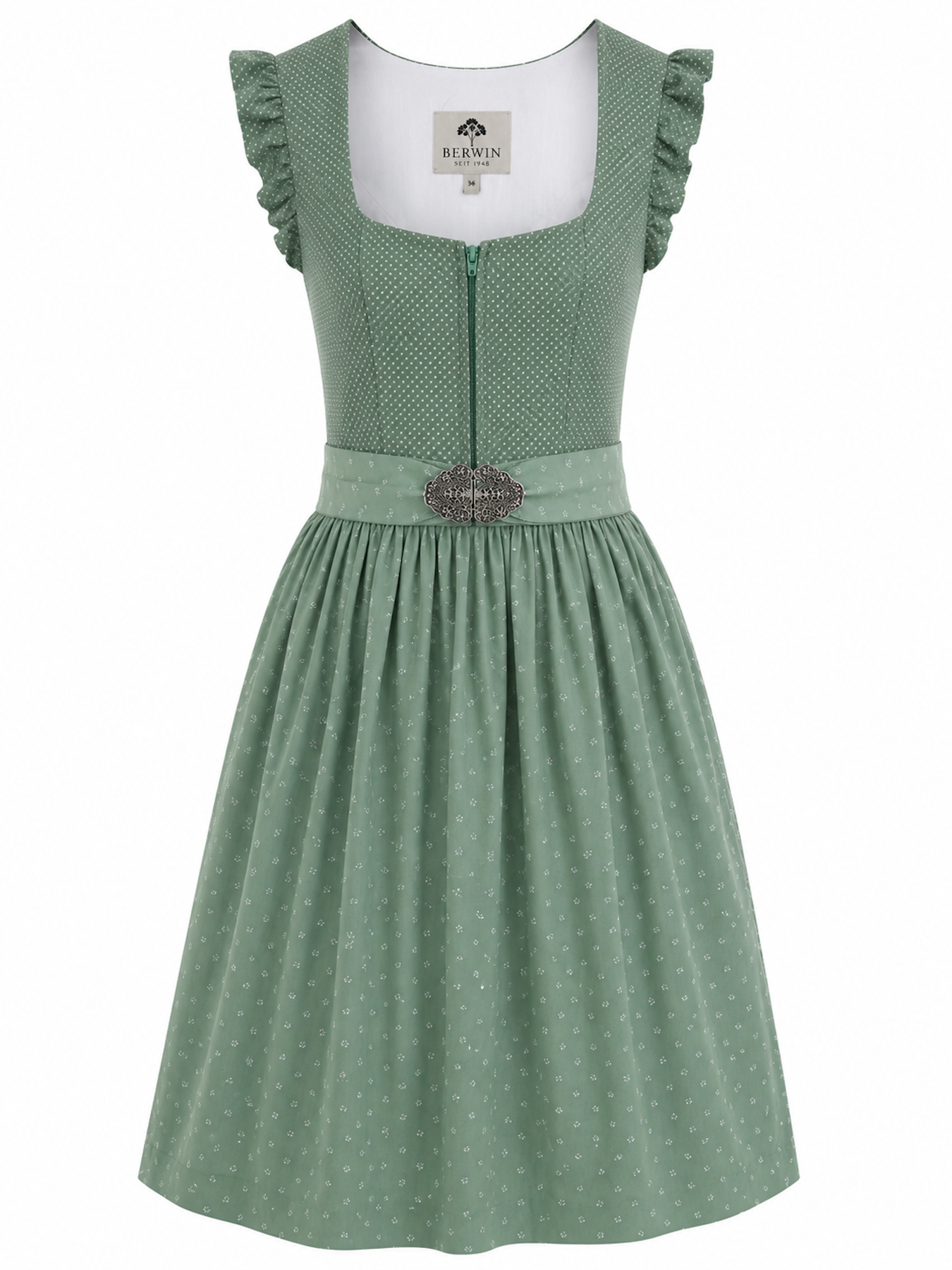 Berwin dirndl Leonie sage green front