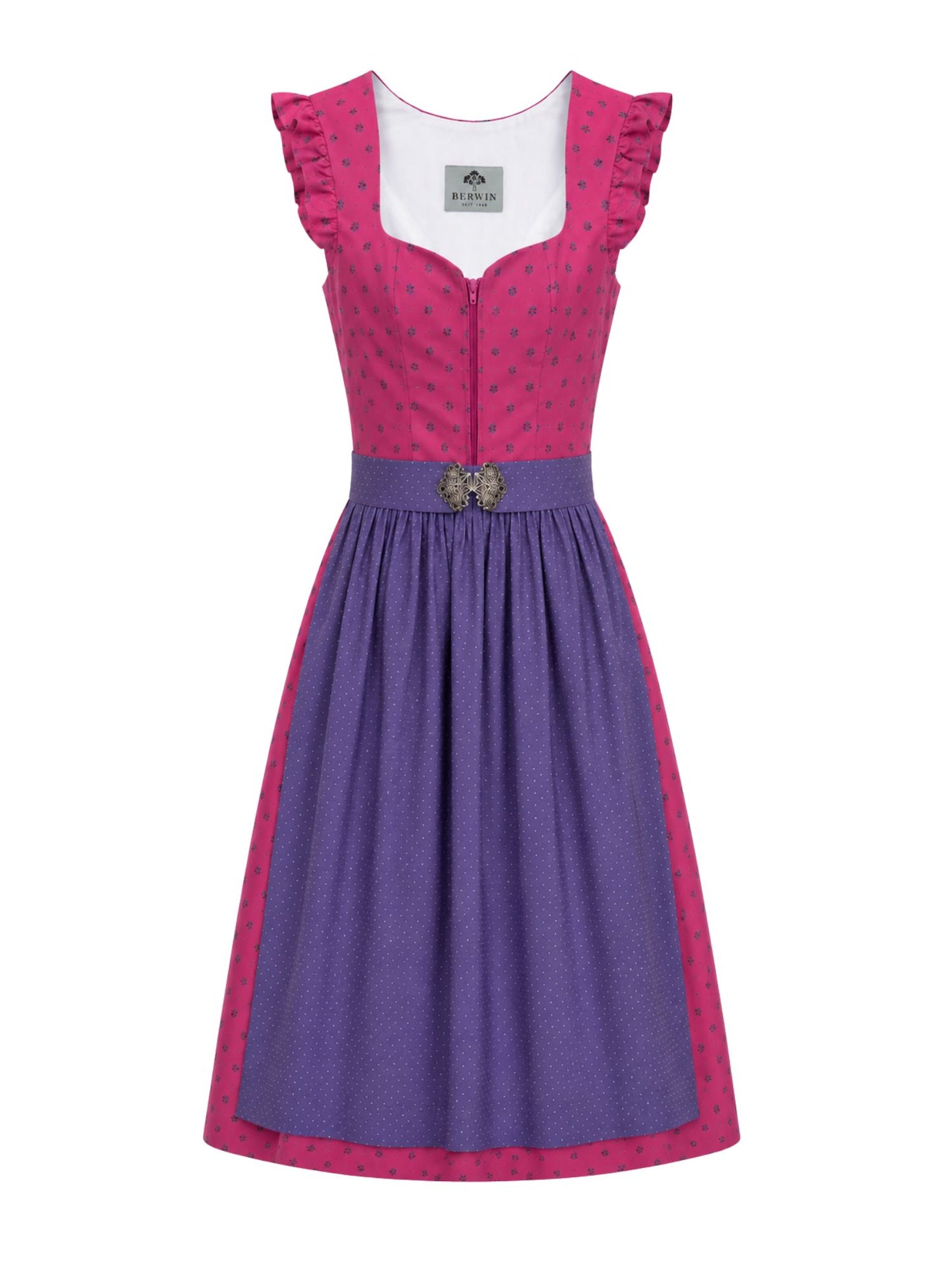 Berwin dirndl Nadja pink purple apron front