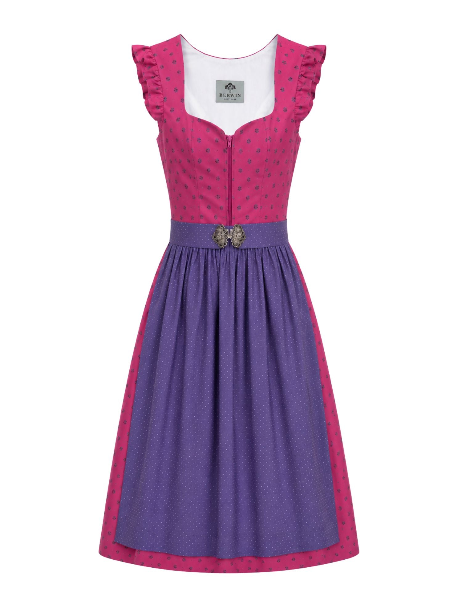 Berwin dirndl Nadja pink purple apron front