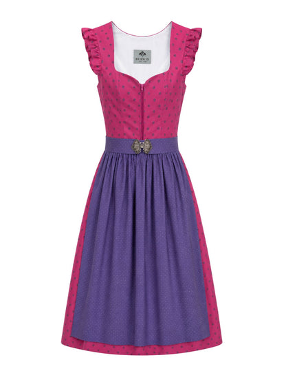 Berwin dirndl Nadja pink purple apron front