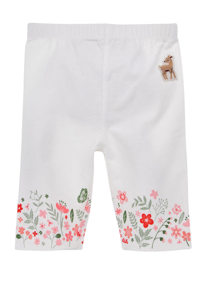 Caprilegging 'Blumenranke' - white