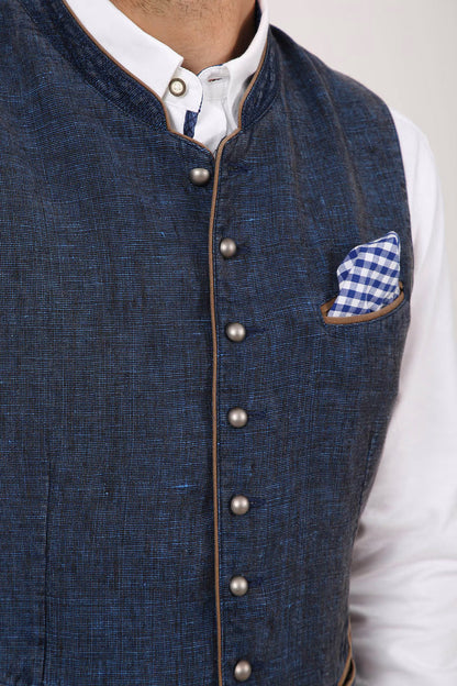 Kruger Traditional Vest "Platzhirsch" blue