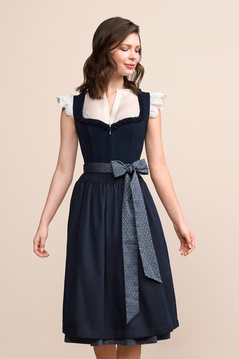 Kruger Long Dirndl 2pcs. 70cm "Anica" blue