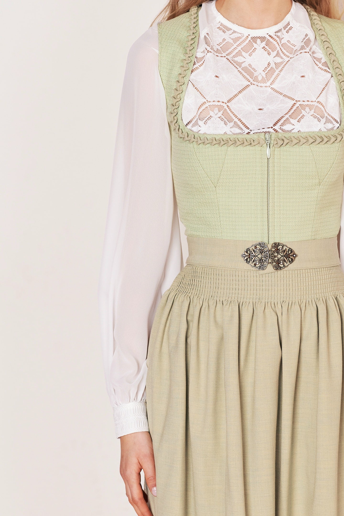 Julia Trentini Lotte Midi Dirndl, Green — 60cm