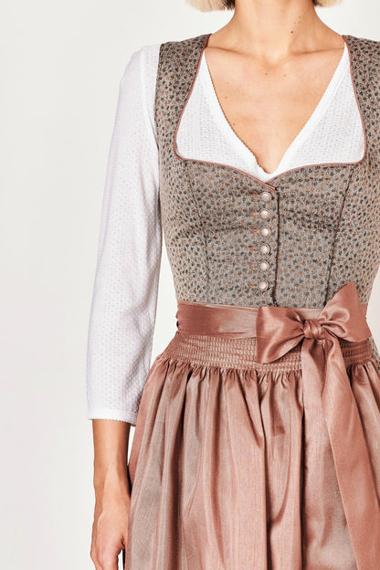 Julia Trentini Annette Midi Dirndl, Brown — 60cm