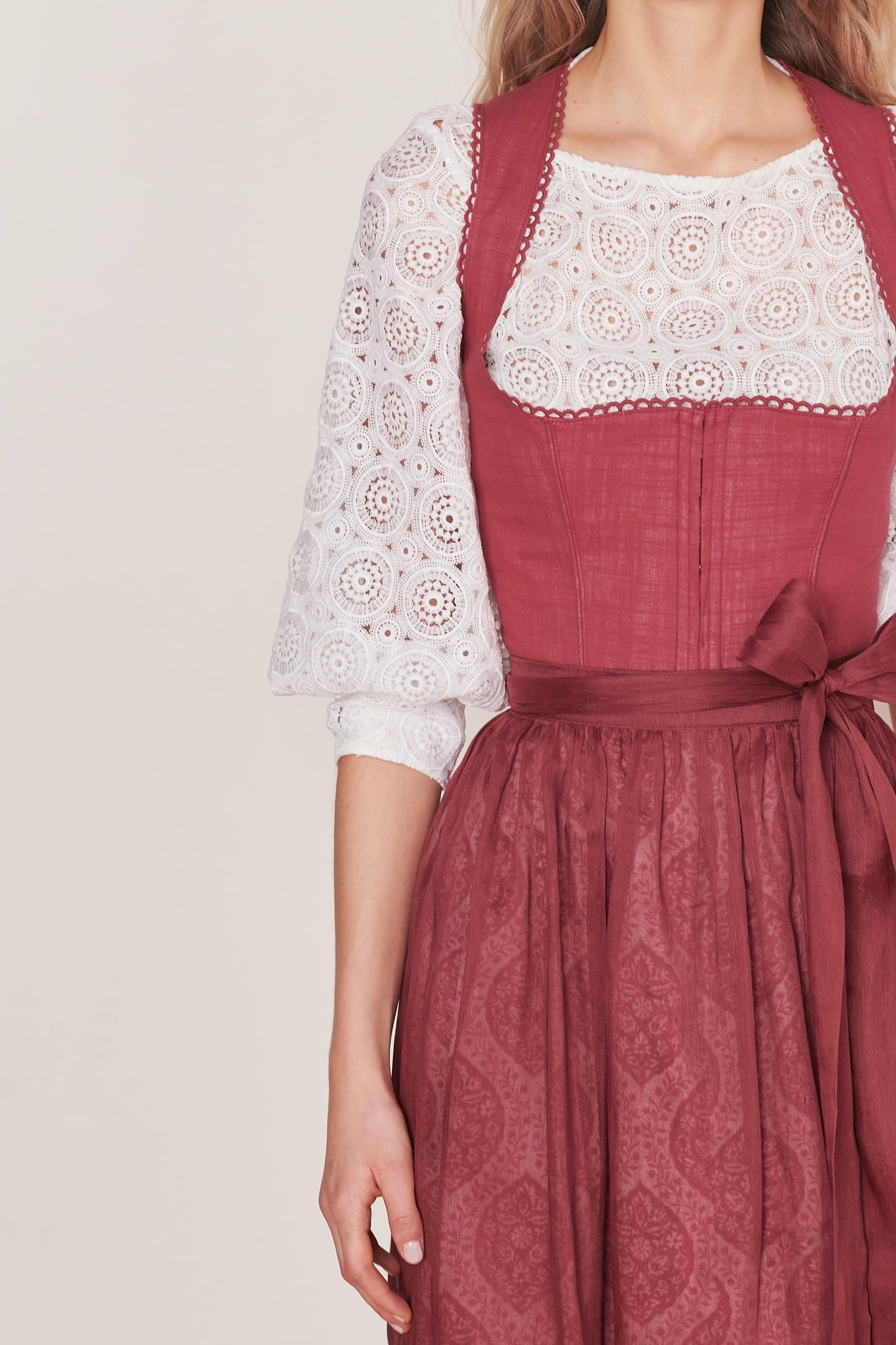Julia Trentini Helma Midi Dirndl, Red — 60cm