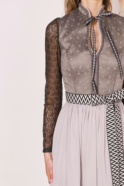 Julia Trentini Erna Midi Dirndl, Silver — 60cm