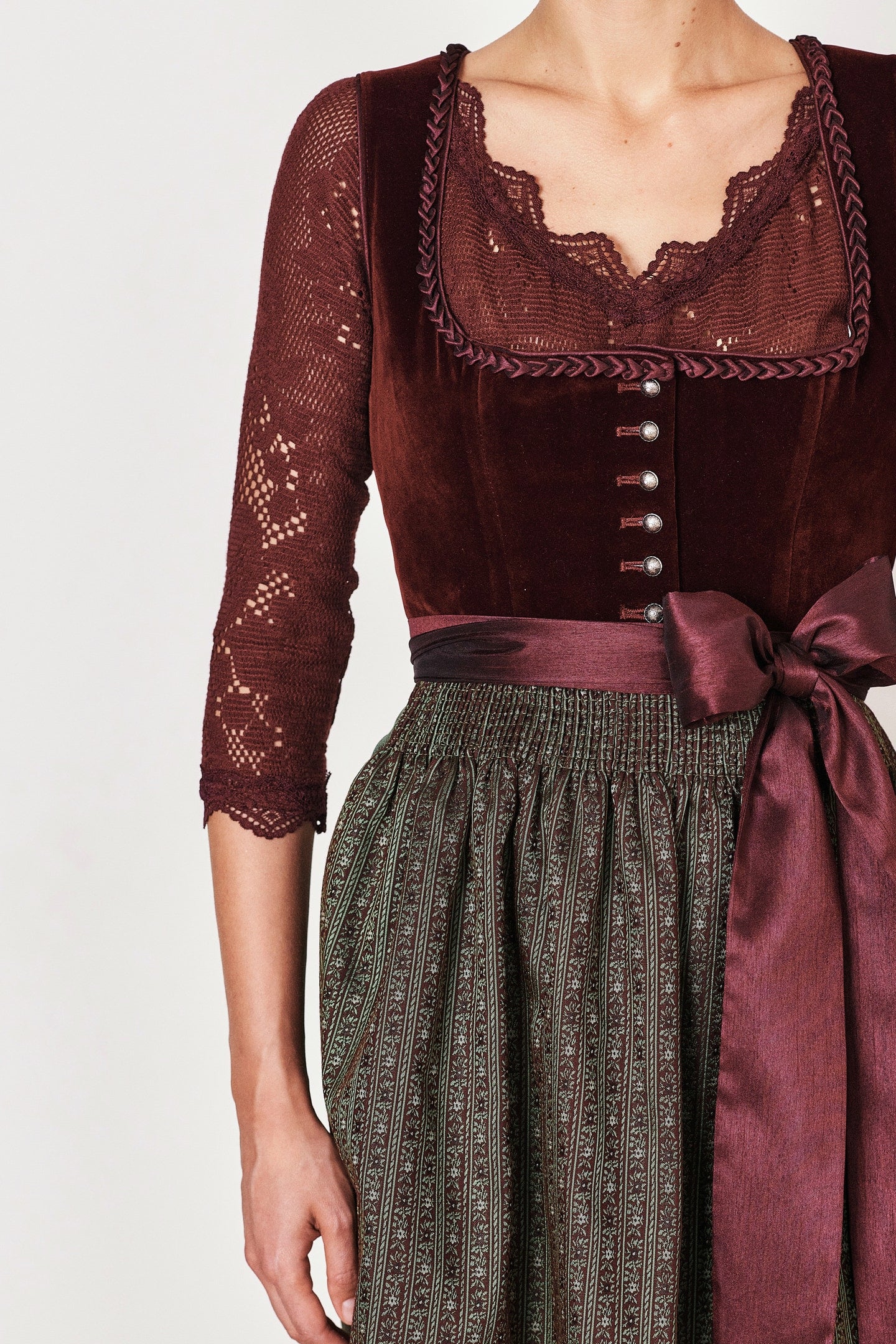 Julia Trentini Felicia Midi Dirndl, Red — 60cm