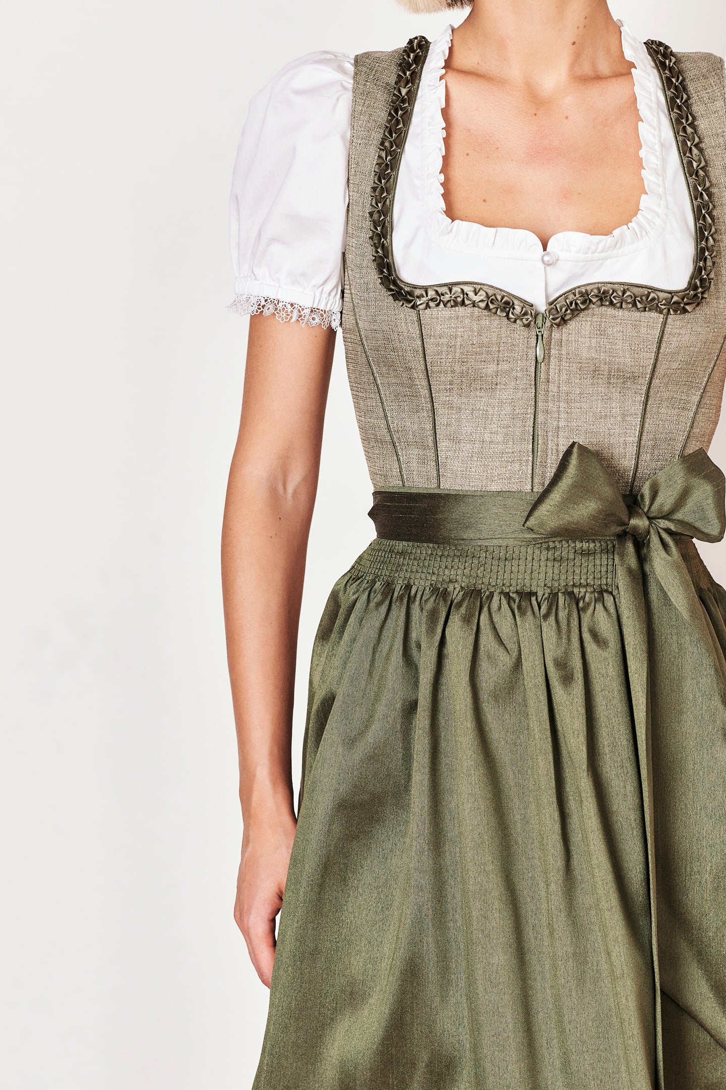 Julia Trentini Bea Midi Dirndl, Olive — 60cm
