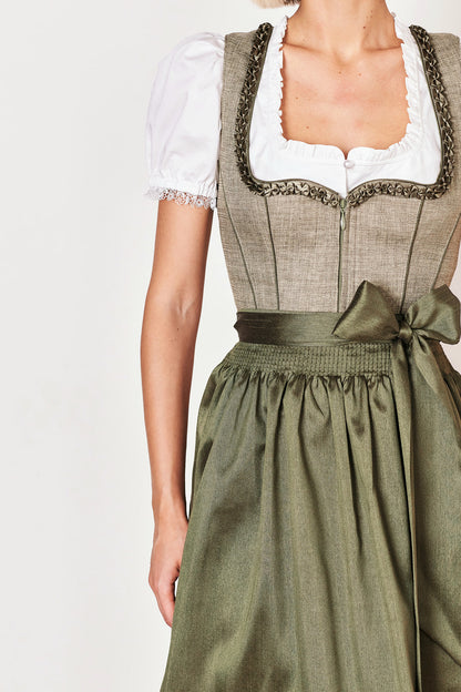 Julia Trentini Bea Midi Dirndl, Olive — 60cm