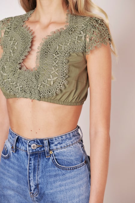 Dirndl blouse Manuela — green