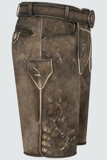 Kruger Men's Lederhosen "Wanja" brown with Belt (52,54,58)
