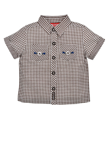 Trachtenhemd kariert - check brown/white