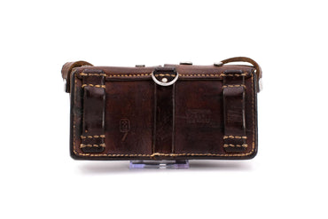 Swiss Army K1911 Double Cartridge Leather Pouch with Adjustable Cross-Strap & Mixed Antique Silver Hardware