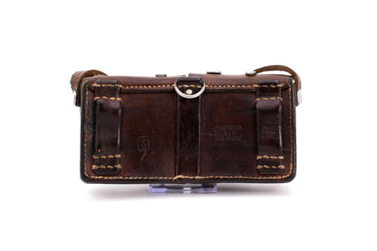 Swiss Army K1911 Double Cartridge Leather Pouch with Adjustable Cross-Strap & Mixed Antique Silver Hardware