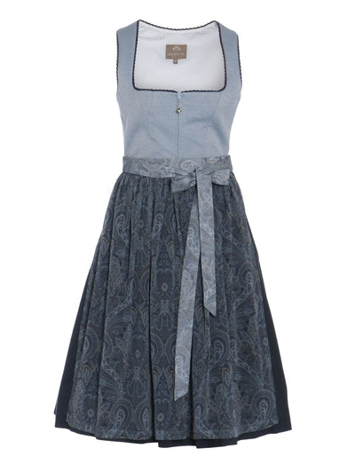 Berwin Long Dirndl 2pcs. 70cm "Lilli" blue