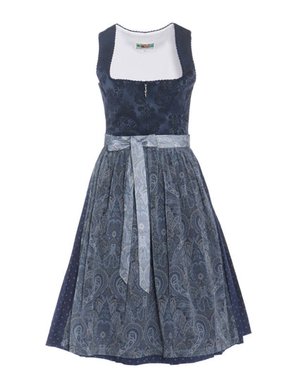 Berwin Long Dirndl 2pcs. 70cm "Doris" blue (size 36)