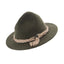 Faustmann Tricorn Hat with Rim,  100% Wool Brown with garniture