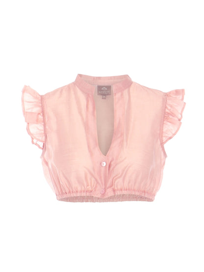 Berwin High-Neck Dirndl Blouse, Rose