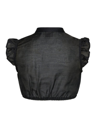 Berwin High-Neck Dirndl Blouse, Black