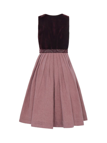 Berwin Velvet Long Dirndl 2pcs. 75cm "May" berry