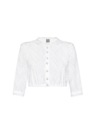 Berwin Lace Dirndl Blouse 3/4 Sleeve "Hilde" white