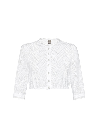 Berwin Lace Dirndl Blouse 3/4 Sleeve "Hilde" white
