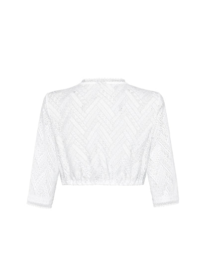 Berwin Lace Dirndl Blouse 3/4 Sleeve "Hilde" white