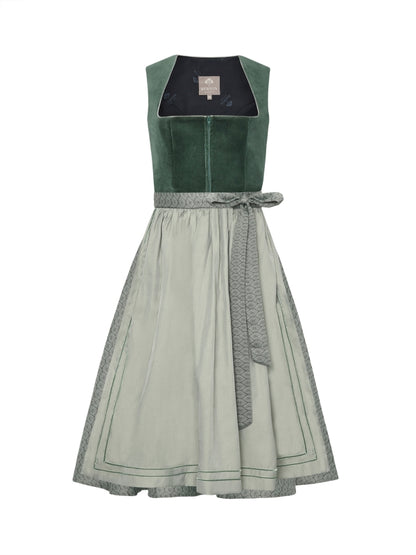 Berwin Long Dirndl 2pcs. 75cm "Janet" green (low stock)
