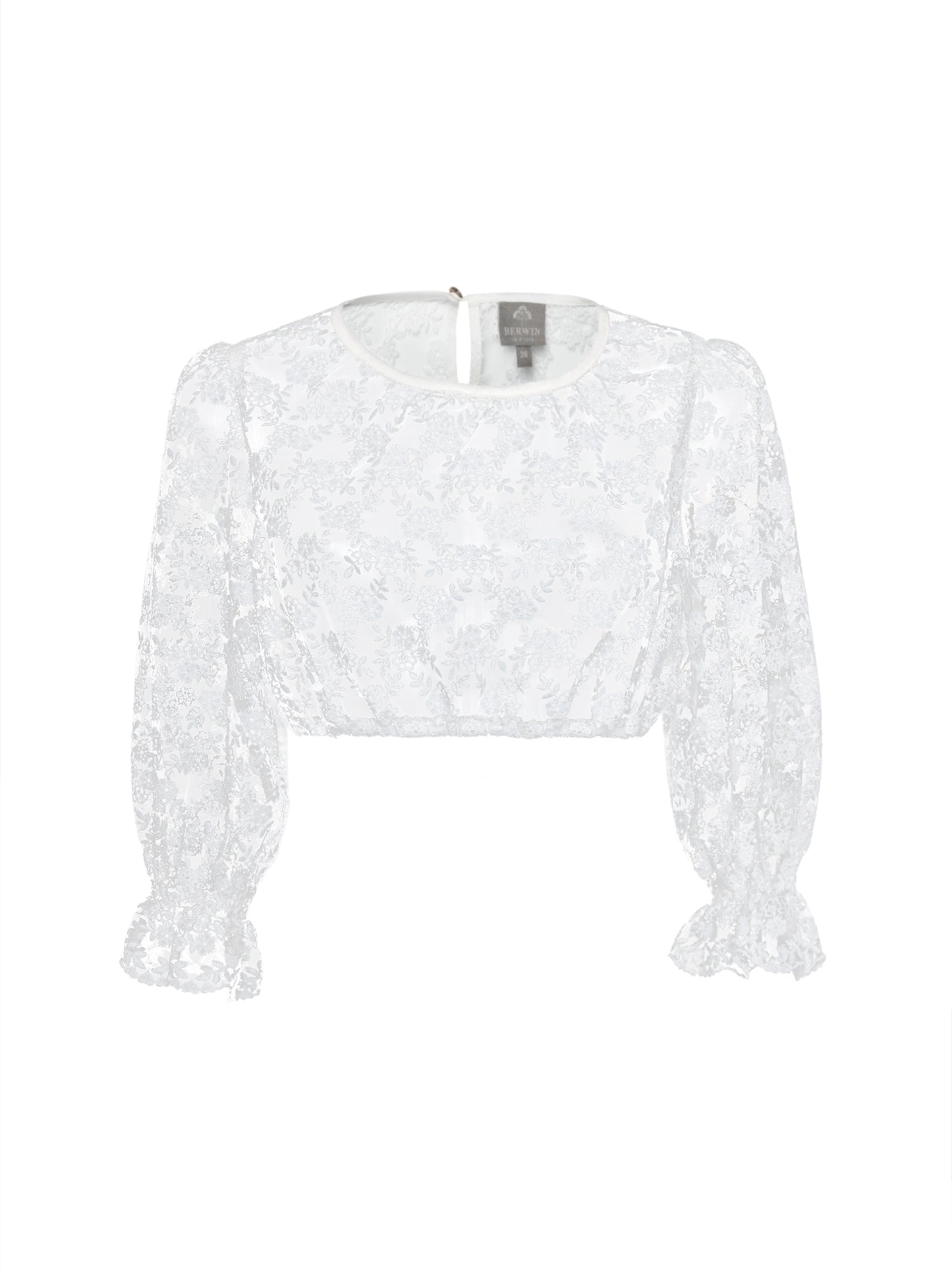 Berwin 3/4 Sleeve Embroidery Dirndl Blouse, Ecru